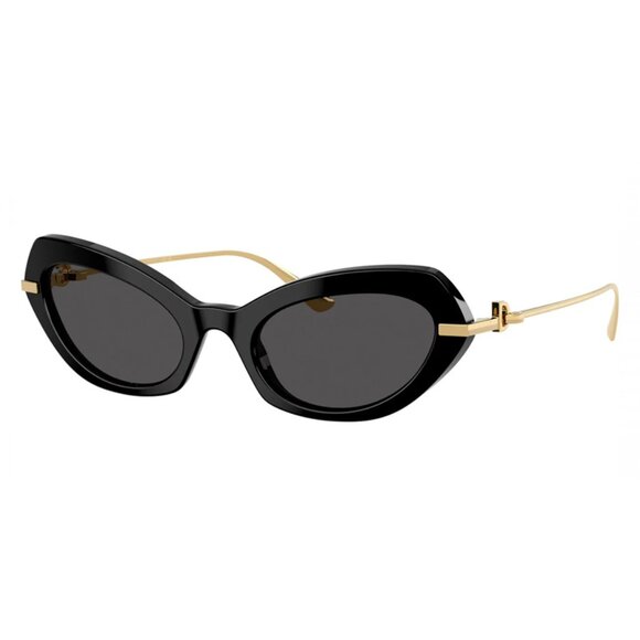 NEW DOLCE&GABBANA WOMEN OVAL DG4473 501/87 BLACK/GOLD GREY SUNGLASSES - Picture 1 of 3